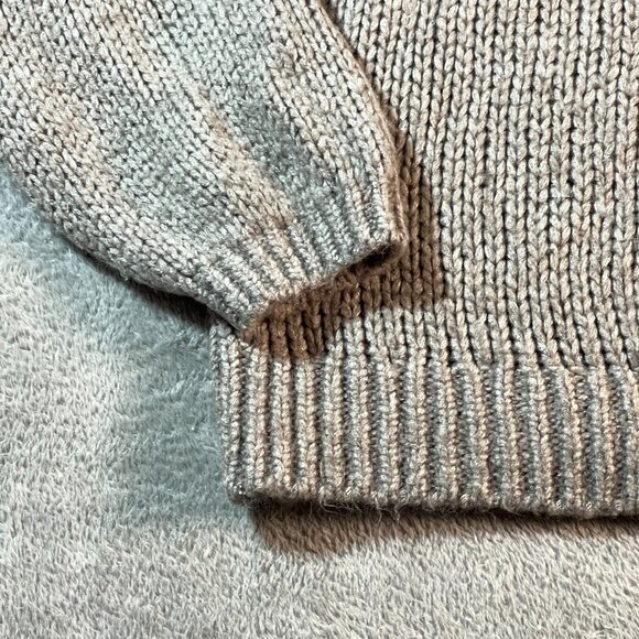 Abercrombie & Fitch Mock Neck Long Sleeve Gray Pullover Knit Sweater XL Ribbed - Picture 4 of 12